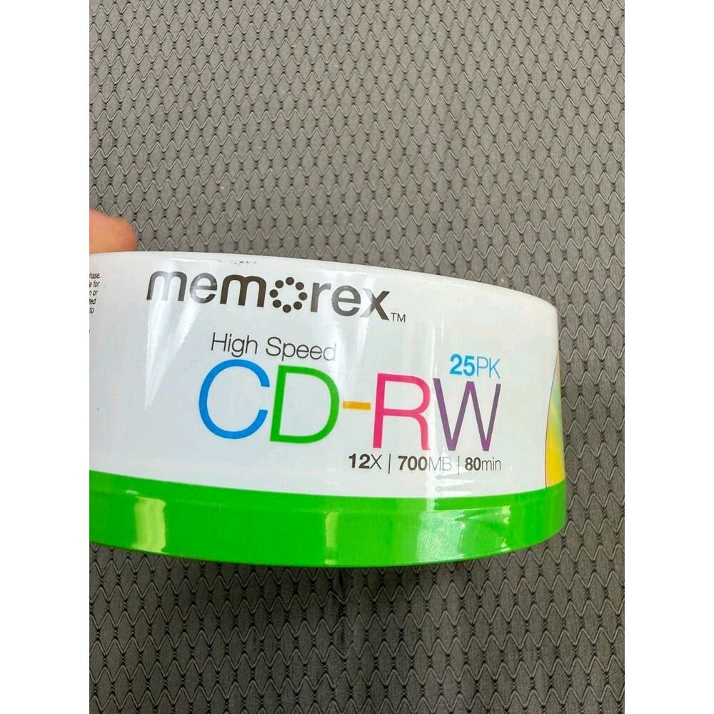 Memorex 25 Pack High Speed CD-RW Rewritable 12X 700MB 80min Blank CDs Sealed